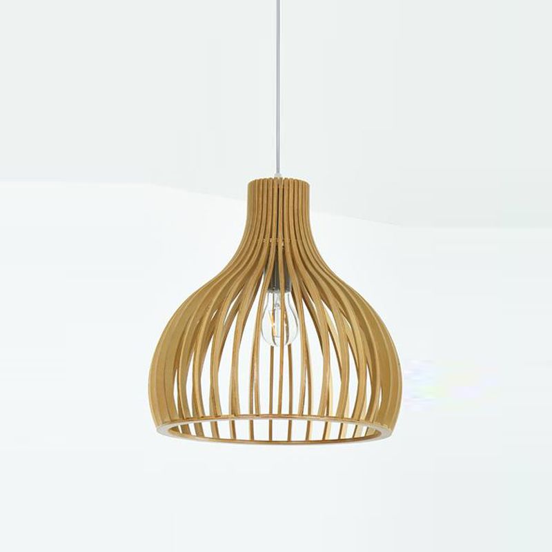 Éclairage suspendu de style contemporain avec une teinte en bois avec une teinte en bois