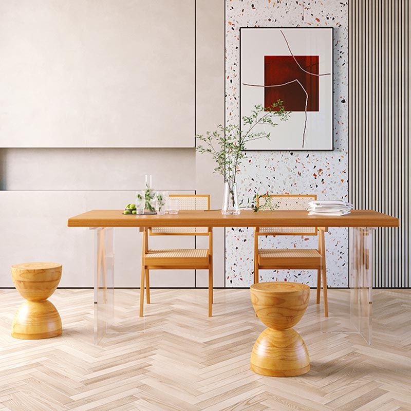 Modern Dining Furniture Set 1/2/5 Pcs Solid Wood Dining Table and Chairs