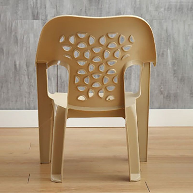 Minimalist Style Stacking Dining Arm Chairs Plastic Open Back Dining Side Chair for Home Use