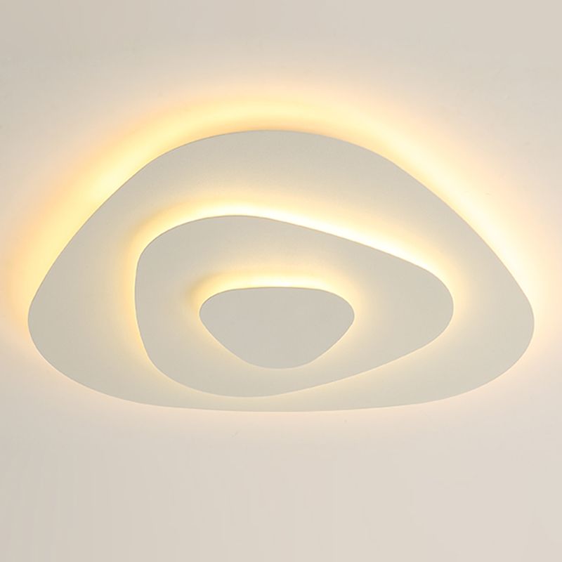 Lacquered Iron LED Ceiling Light in Modern Minimalist Style Acrylic Geometric Flush Mount in White
