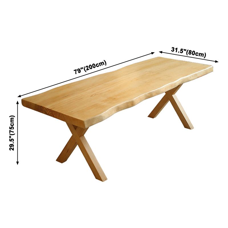 Rectangle Solid Wood Dining Table Modern Contemporary Kitchen Wood Table with Double Pedestal
