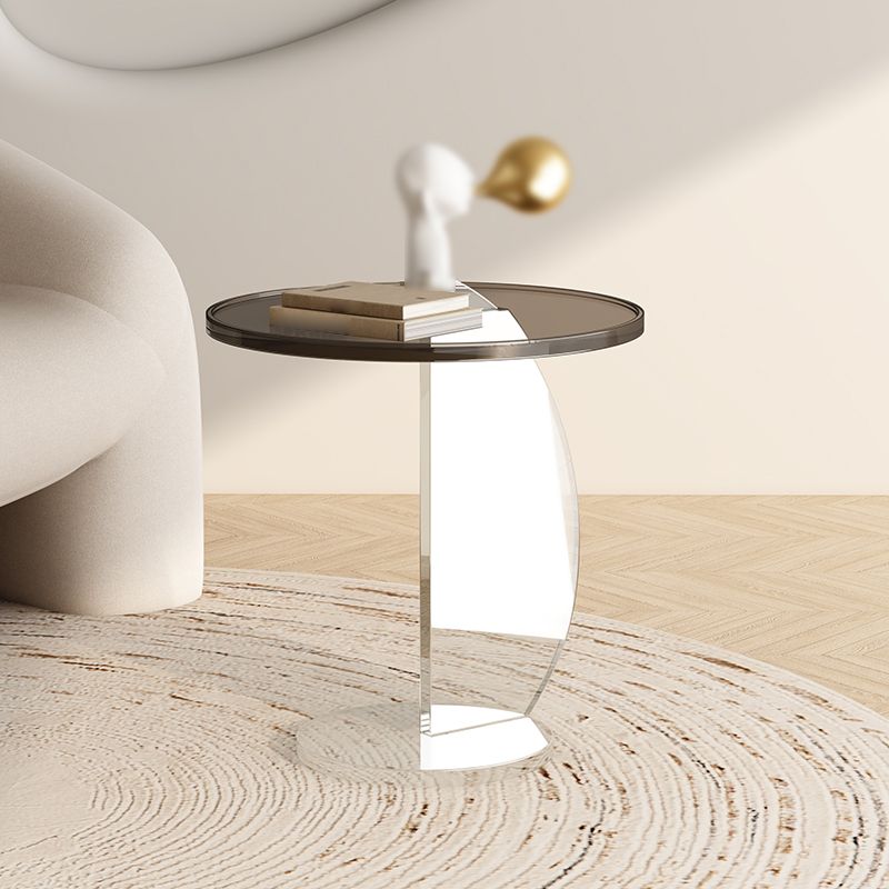 Contemporary Round Side End Table Plastic Pedestal Sofa Side Accent Table