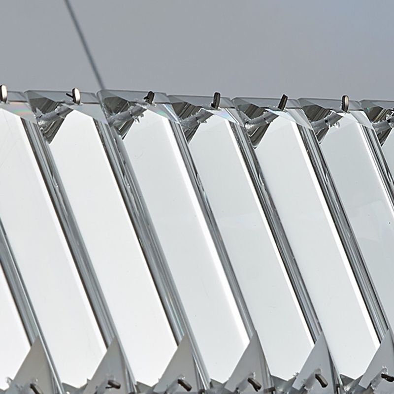 Modern Crystal Chandelier Lamp Linear LED Island Pendant for Dining Room