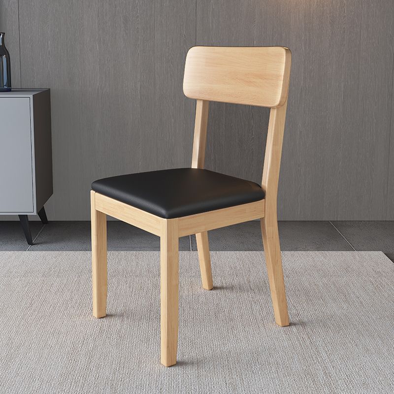 Chaise de salle à manger carrée de cuisine moderne, chaise sans bras latérale à dossier ouvert