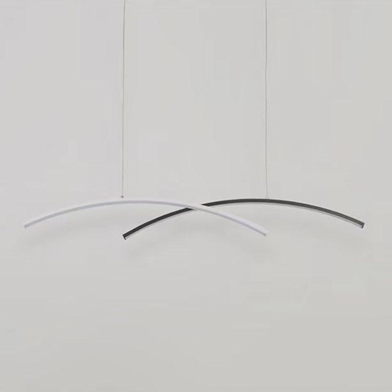 Accesorio de iluminación colgante de sala de estar sombreada LED Simplicidad colgante en blanco negro