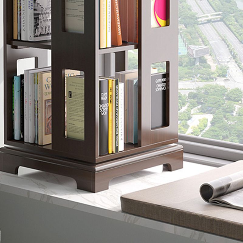 Solid Wood Bookshelf Scandinavian Rotatable Open Back Bookshelf