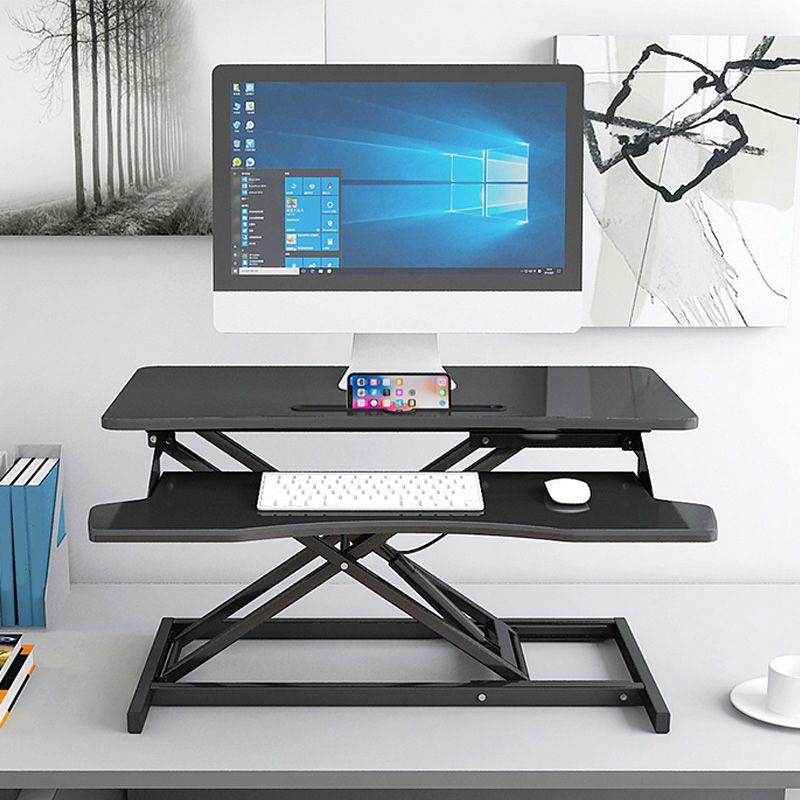 Folding Rectangular Shaped Office Laptop Table Wood in Black/White/Grey