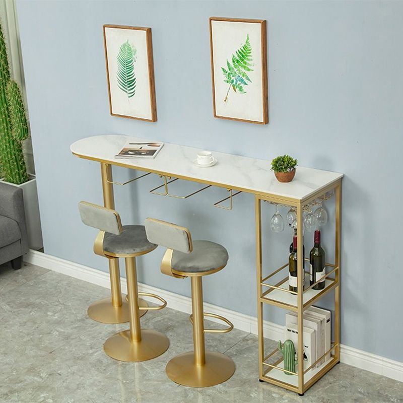 Modern Style Stone Bar Table Set 1/2/3 Pcs Specialty Bar Set for Indoor