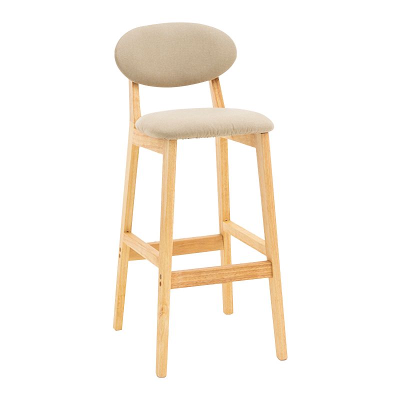 Modern Armless Backrest Counter Stool Wood Living Room Bar Stool with Cushion