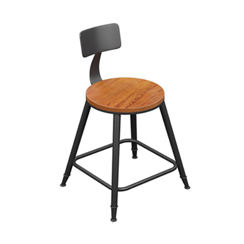 Modern Armless Backrest Counter Stool Iron Bar Stool with Seat and Pedal for Bar
