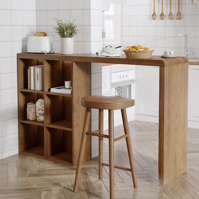 Contemporary Solid Wood Rectangle Bistro Bar Desk for Living Room