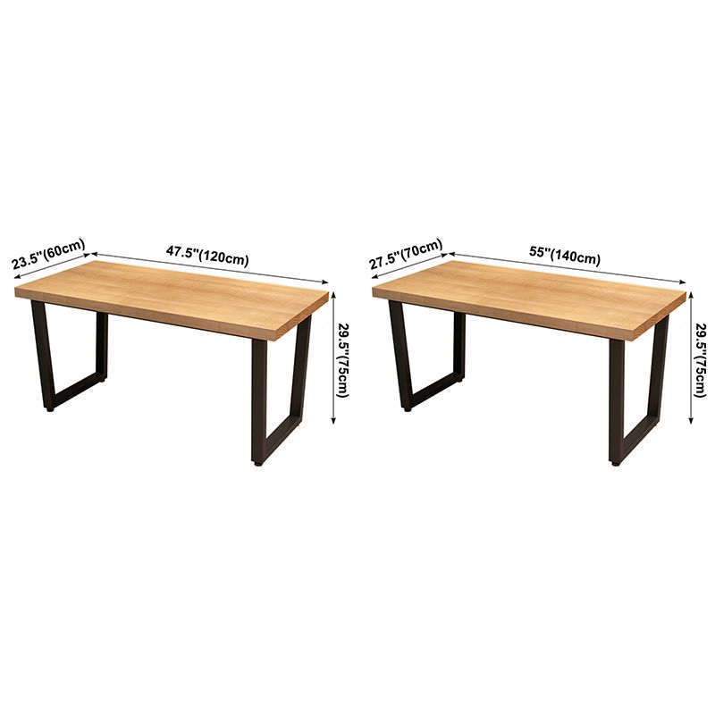Industrial Solid Wood Dining Table Rectangle Table with Sled Base for Dinning Room