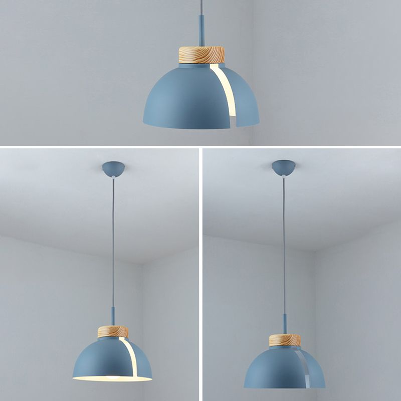 Minimalist Style Pendant Light Fixture Dome Hanging Pendant Lamp with Metal Shade