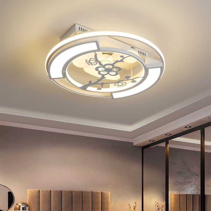 Weiße geometrische Deckenlüftungslampe moderne Acryl -LED -Halbblütenmontage Licht für Wohnzimmer