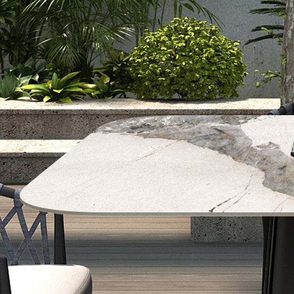 Stone Top Patio Dining Table Set 1/4/5 Pcs Square Patio Dining Table