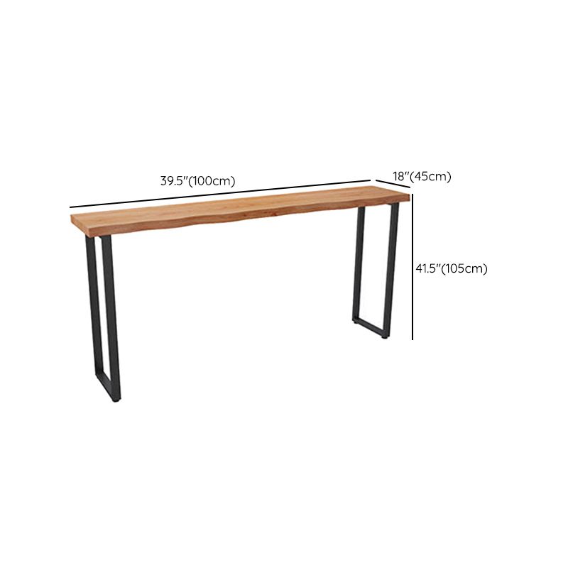 Modern Style Wood Bistro Bar Table Rectangle Metal Base Bar Table