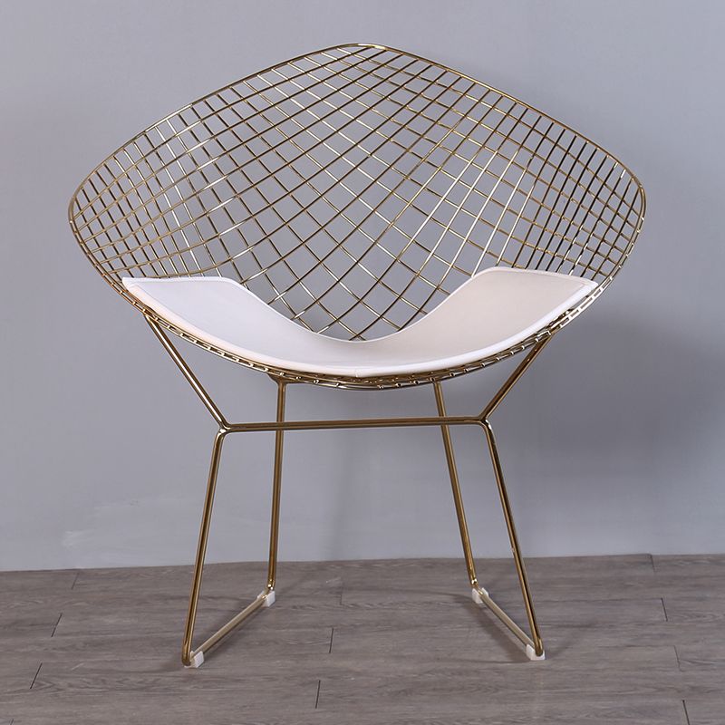 Sillas de comedor escandinavas sin brazos Sillas auxiliares de comedor tapizadas con patas de metal