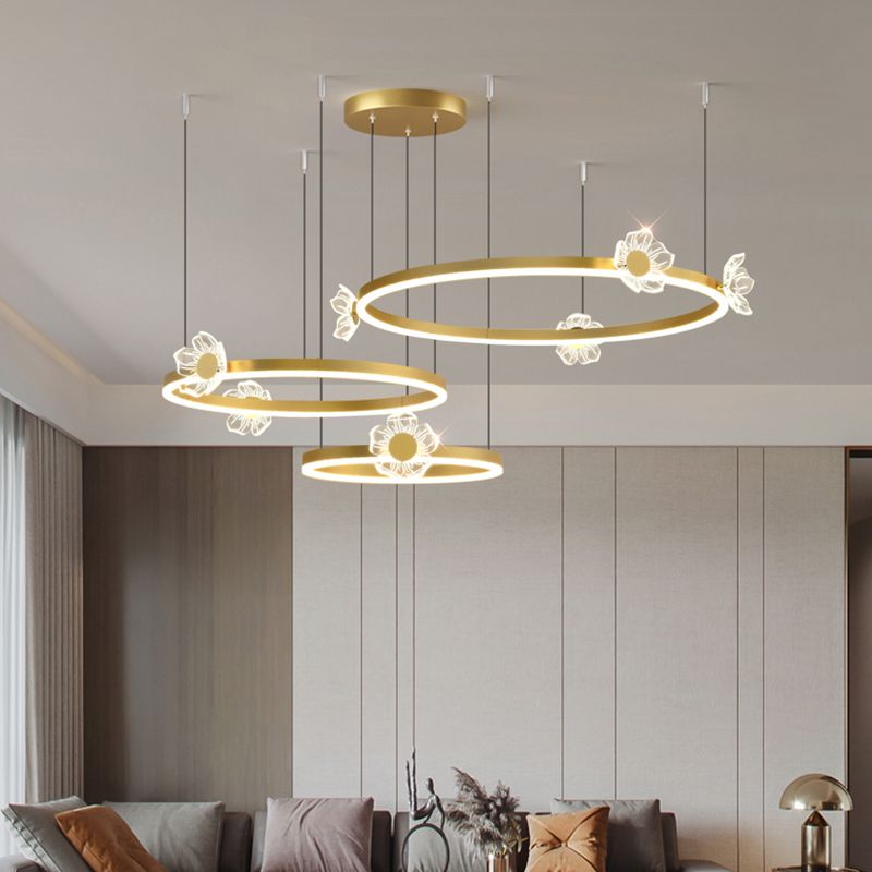 Circular Chandelier Lighting Fixtures Modern Metal Chandelier Lamp