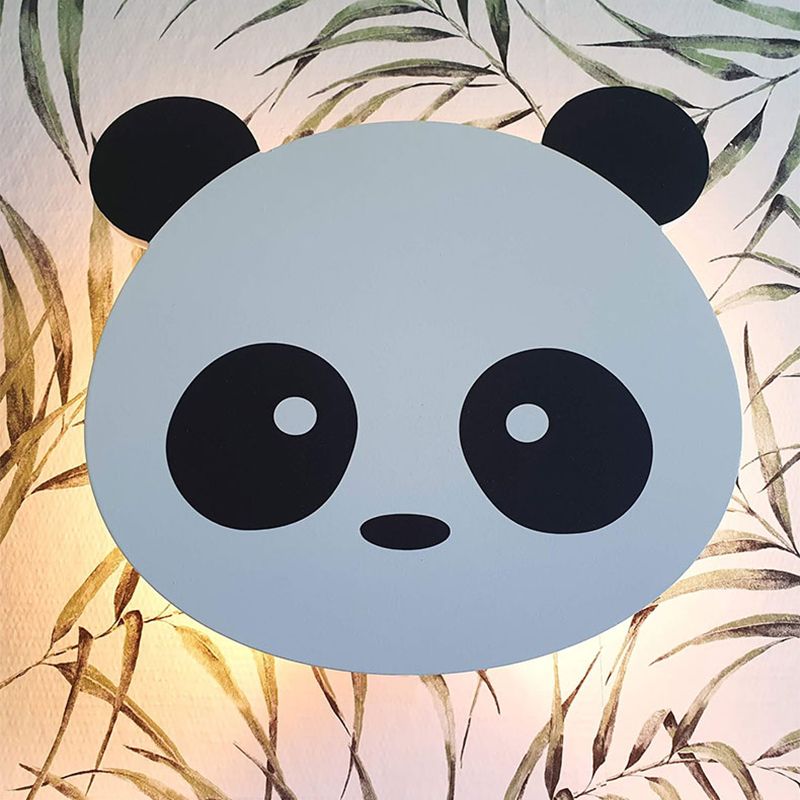 Nordic Style Iron Wall Light Panda Shape Wall Lamp for Children's Room