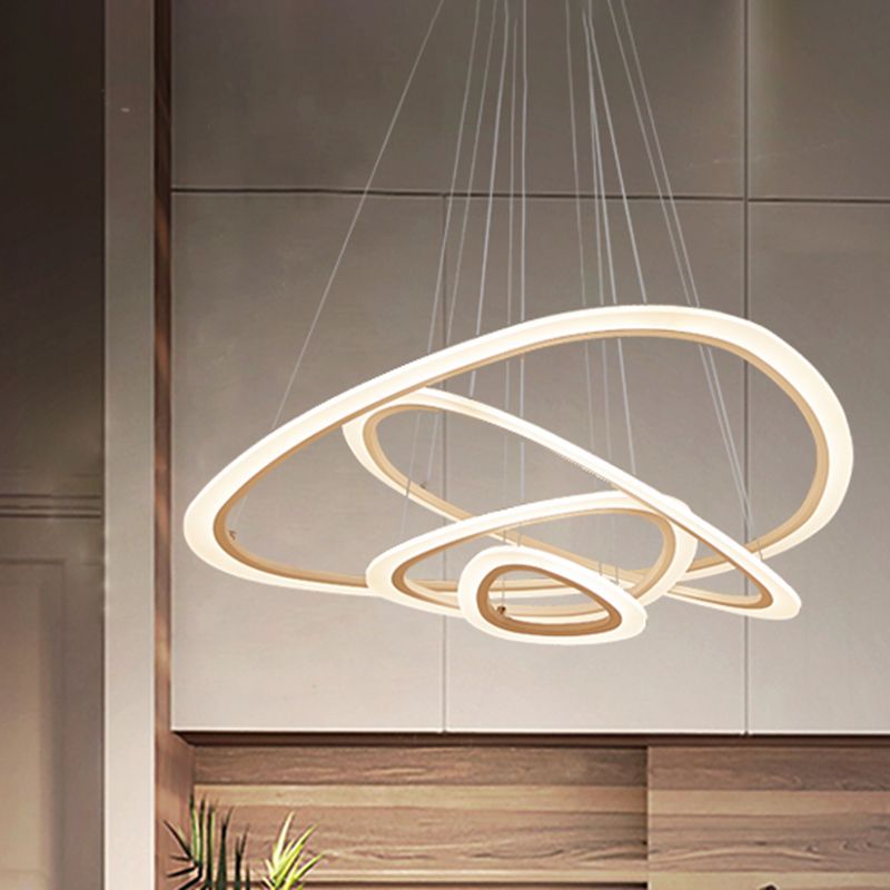 Large Modern Chandelier Multiple Rings Chandelier Light Fixtures Metal Chandelier