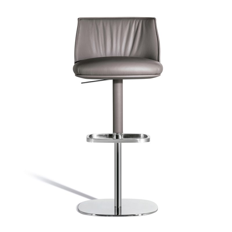 Faux Leather Bar Stools Adjustable Height Swivel Dining Stools with Footrest