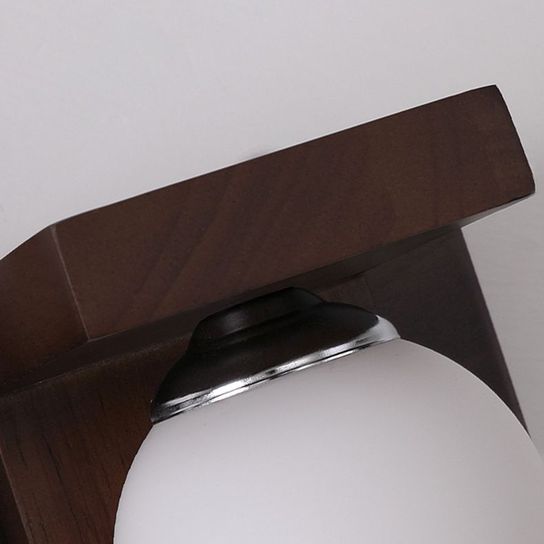 Walnut Brown Mirror Cabinet Wall Sconce Down Lighting Vanity Fixtures for Bathroom