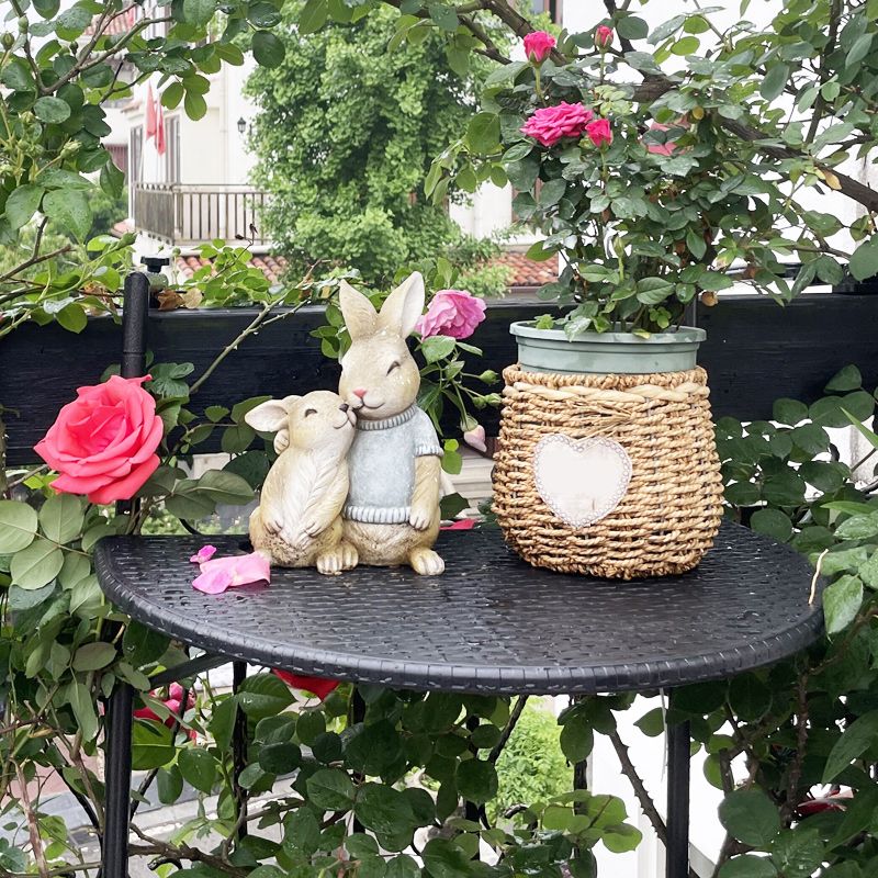 Metal Garden Table Industrial Style Casual Folding Balcony Table