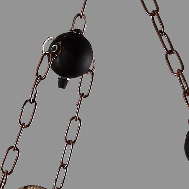 Guitar Chandelier Lighting Rustic Style Wooden Cafe Bar Pendant Light with Glass Kerosene Lantern