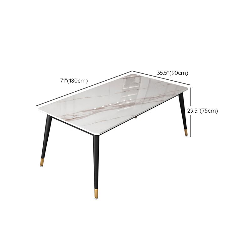 Metal and Slate Table Glam Style Simple Home Rectangular Dining Table