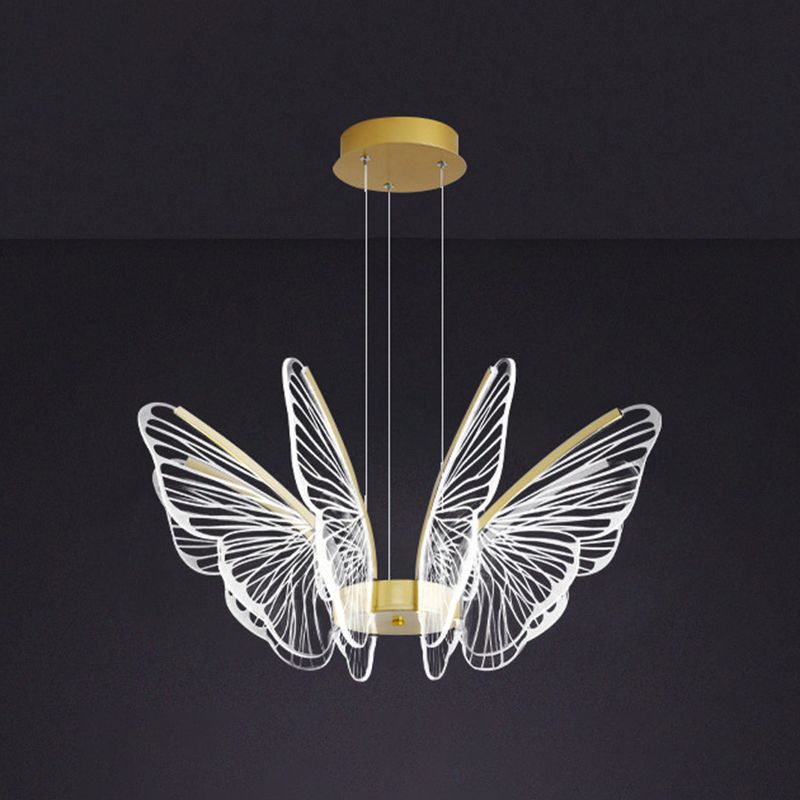 Butterfly Acrylic Ceiling Lamp Modern Style Multi Lights Pendant Lighting Fixtures