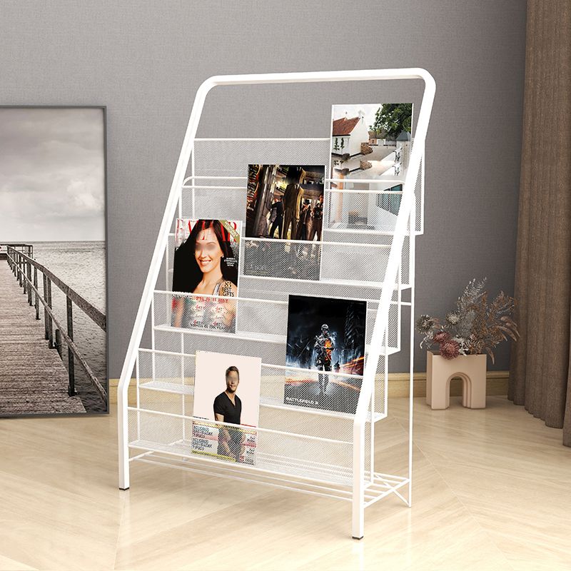Metal Iron Contemporary Ladder Bookshelf Closed Back Vertical Bookshelf