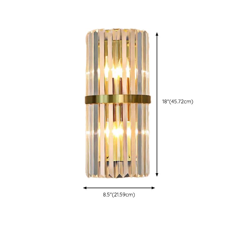 Geometric Wall Lighting Modern Crystal 2 Lights Wall Sconces in Gold