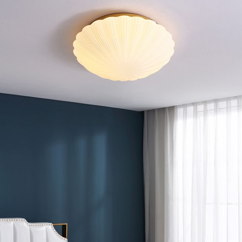 Plafonnier à coque dorée, luminaire de plafond en verre de style moderne