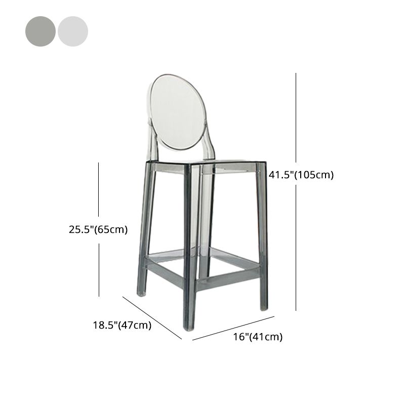 26-inch Height Barstool Modern Indoor Transparent Plastic Bar Stool