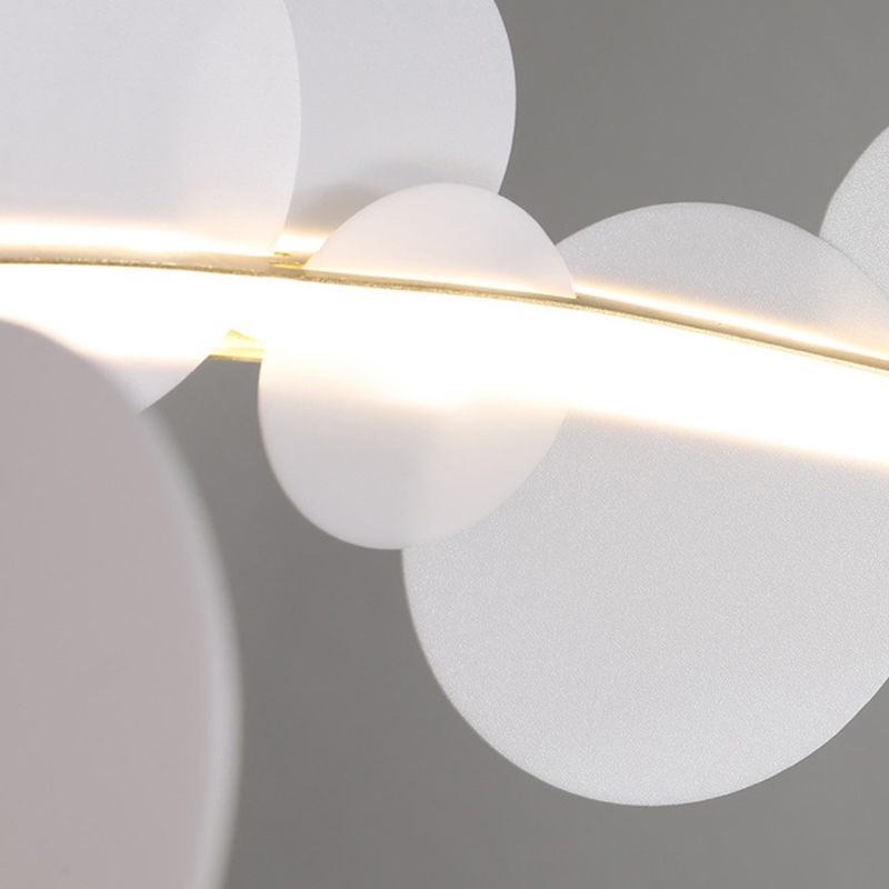 1-Light Suspension Light Modern Style Ring Shape Metal Acrylic Chandelier Light Fixtures