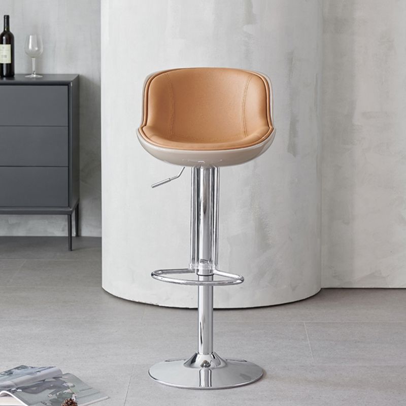 Industrial Bar Stool Leather Adjustable Counter Stool with Swivel