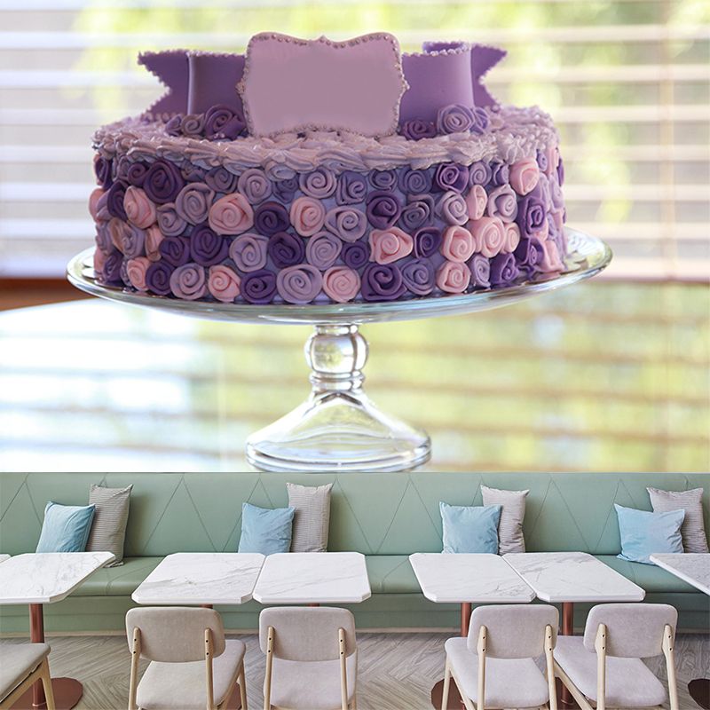 Photography Birthday Cake Mural Wallpaper Mildew Resistant Coffee Shop Wall Decor