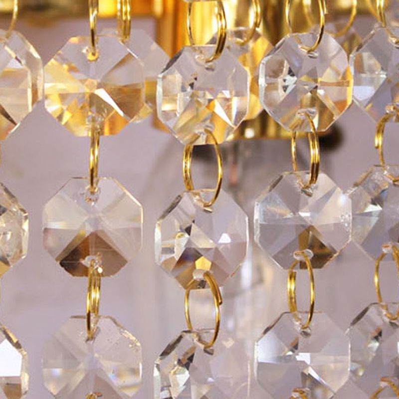 2-Light Unique Shape Wall Light Fixture Modern Crystal Wall Mounted Lighting
