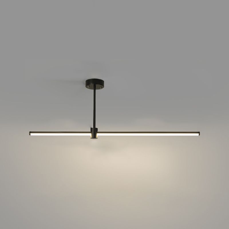 Modern LED Island Lighting Black Acrylic Chandelier Light Fixture for Bedroom