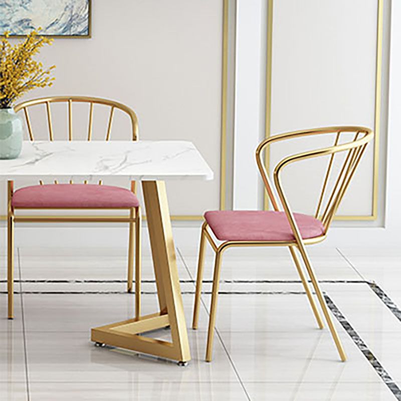 Sillas laterales traseras Windsor de estilo escandinavo Sillas de comedor tapizadas sin brazos