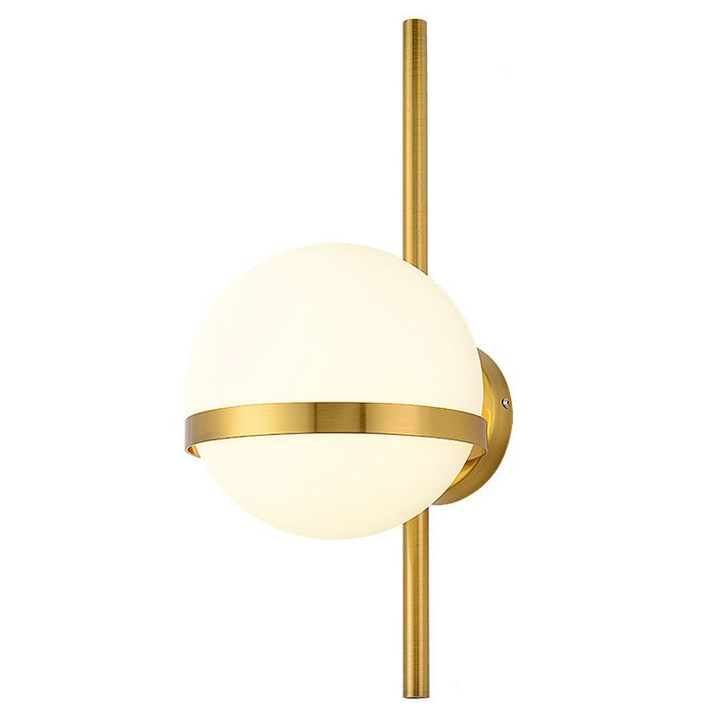 Noordse gecontracteerde postmodern sferisch 1 hoofd glasmateriaal witte wandlamp