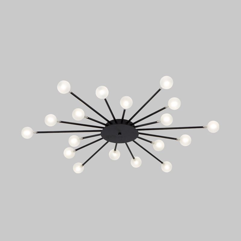 Radial Bedroom Flush Mount Fixture Metal LED Minimalistic Close to Ceiling Light