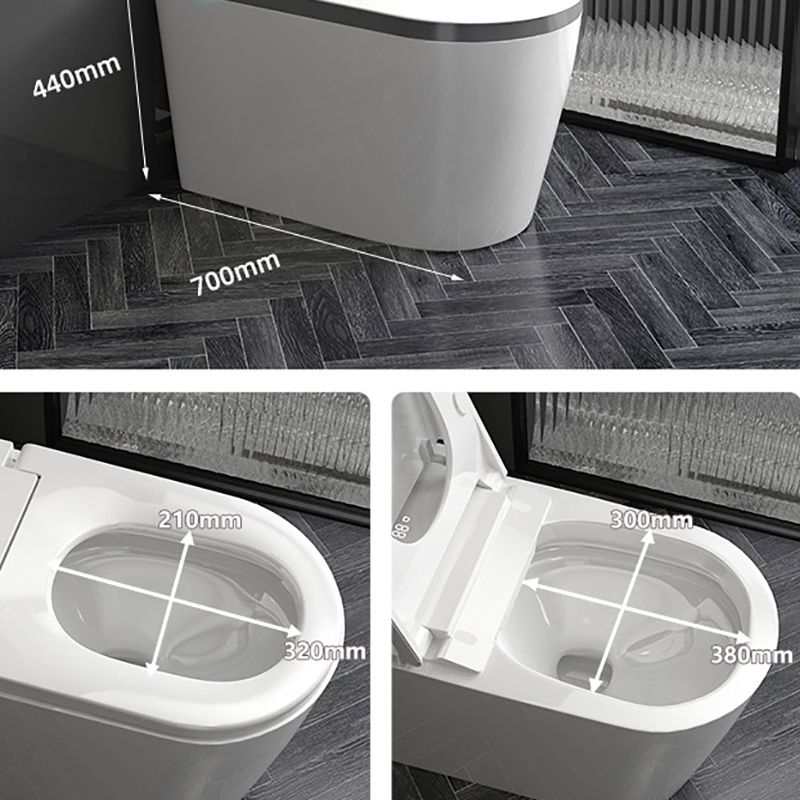 Contemporary Siphon Jet Toilet Bowl Polished Finish All-In-One Toilet