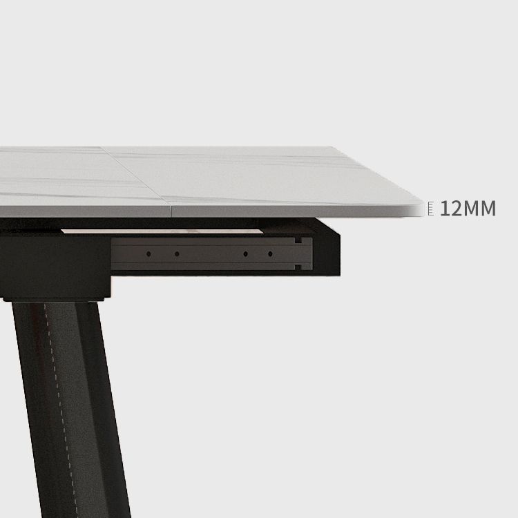 Contemporary Style Extendable Table Stone Rectangle Dining Table for Dining Room