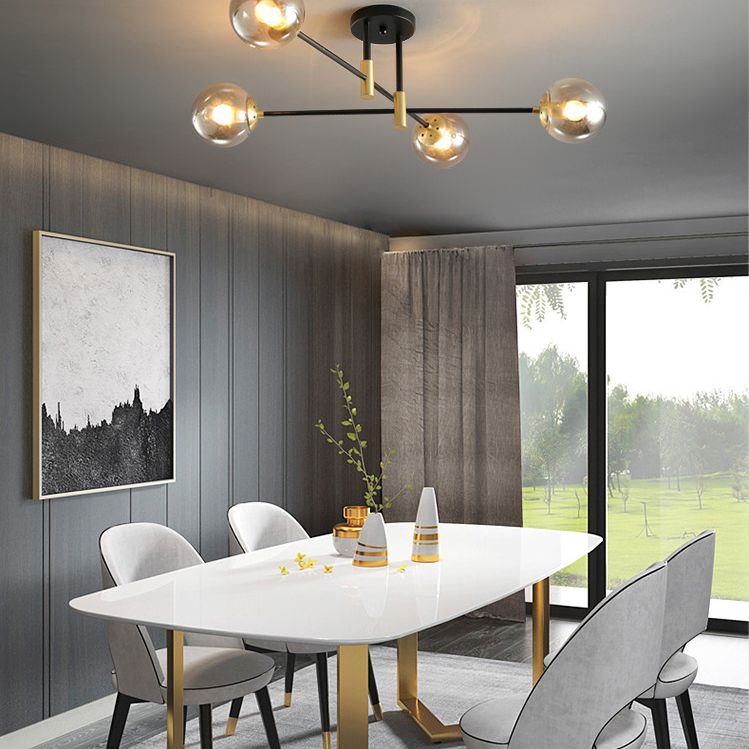 Plafondlamp in Scandinavische stijl, ronde glazen inbouwplafondlamp voor slaapkamer