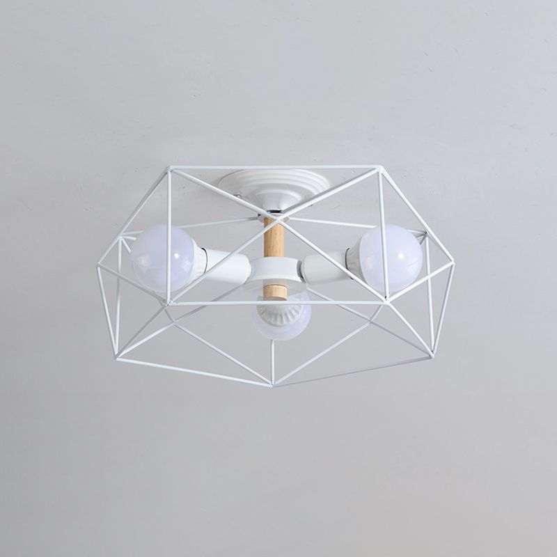 Simple Ceiling Lamp Metal Ceiling Mount Light with Metal Shade for Living Room