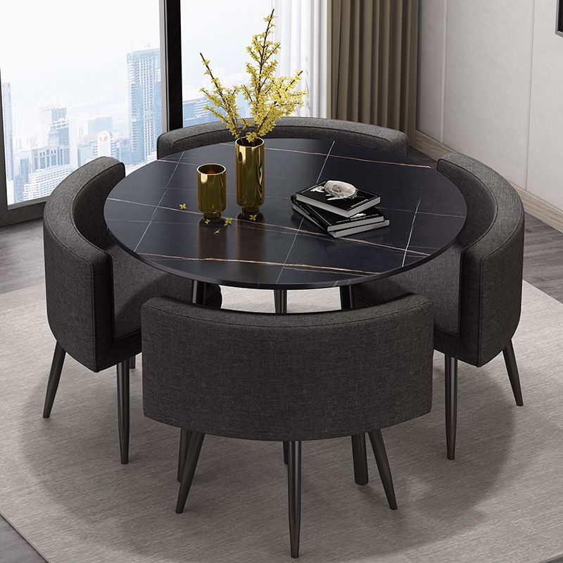 4-foot Dining Site Table Industrial Style Stone 35.5'' Dinette Table for Home