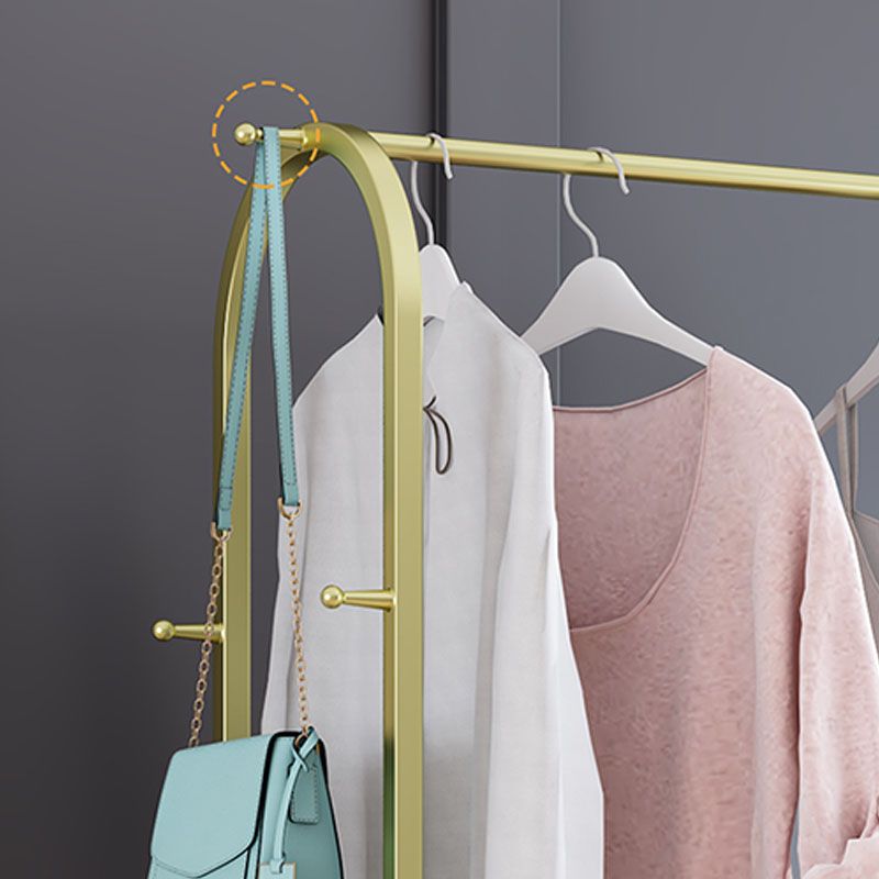 Modern Coat Hanger 2 Storage Shelving and 6 Hooks Hall Tree with Castors