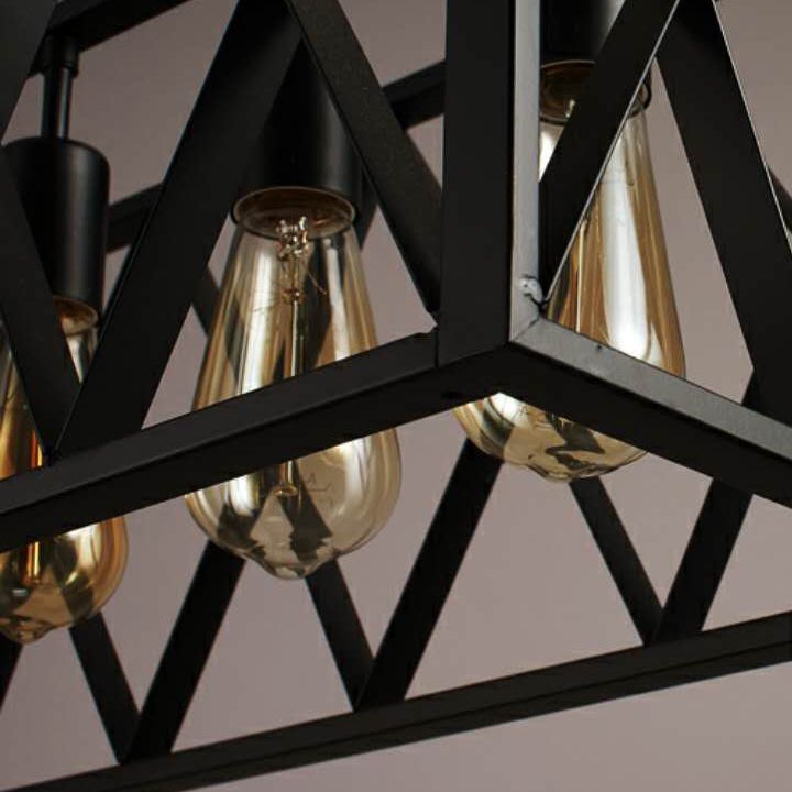 Metal Rectangular Shape Island Pendant Industrial Style Island Pendant Lighting