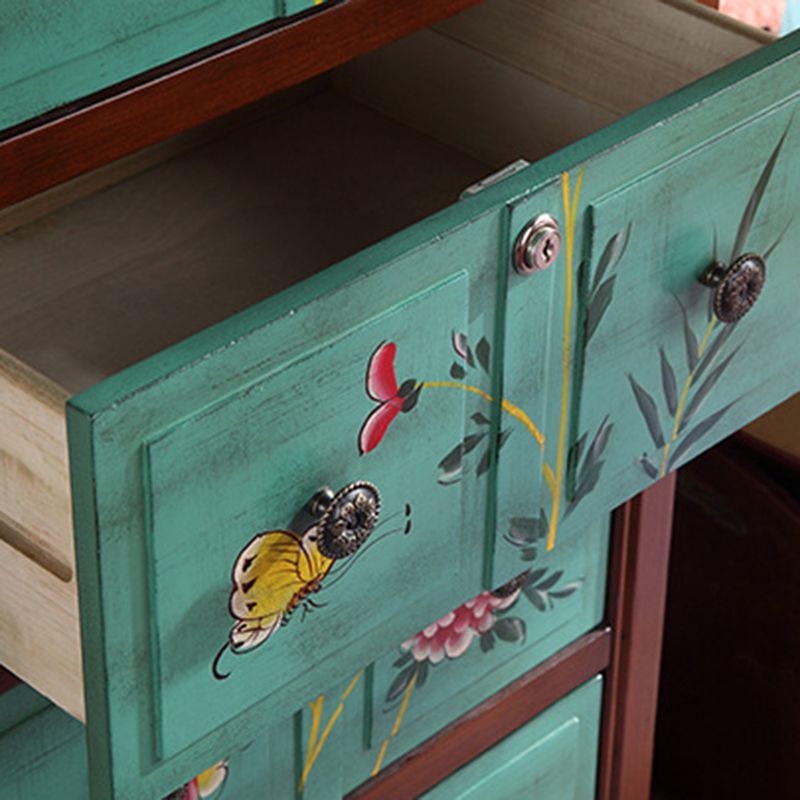 Traditional Wooden Bedroom Storage Chest Vertical Chest with 4 Drawers